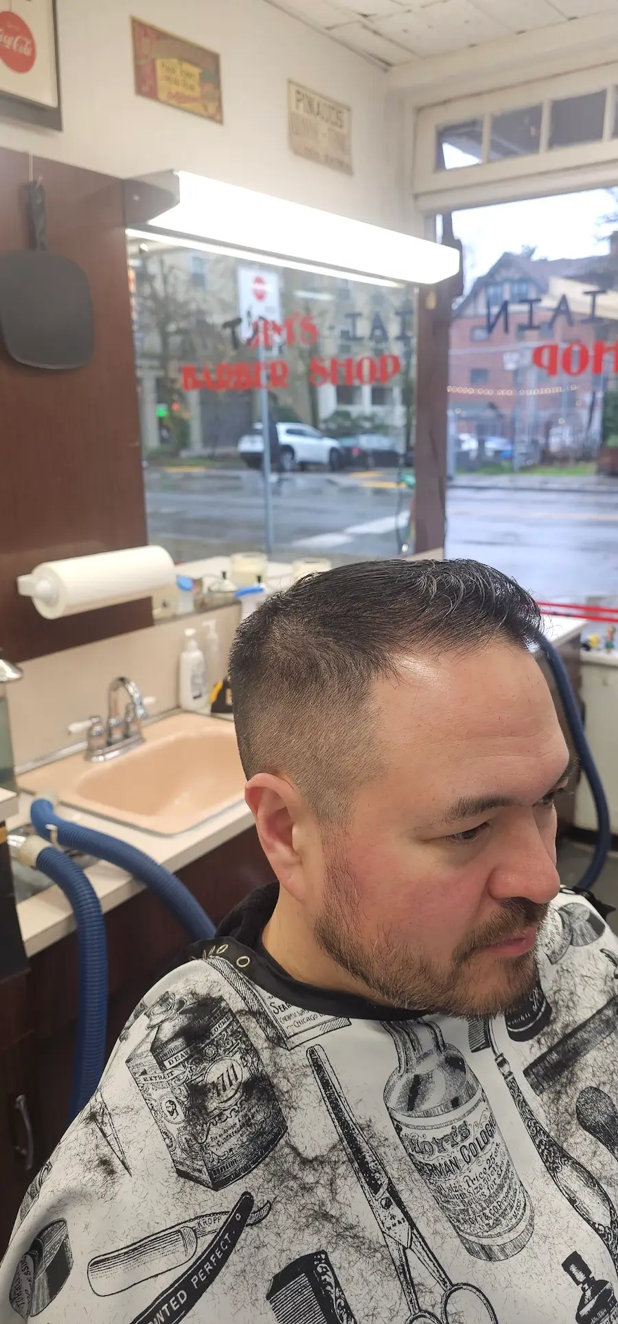 Short men's haircut with fade